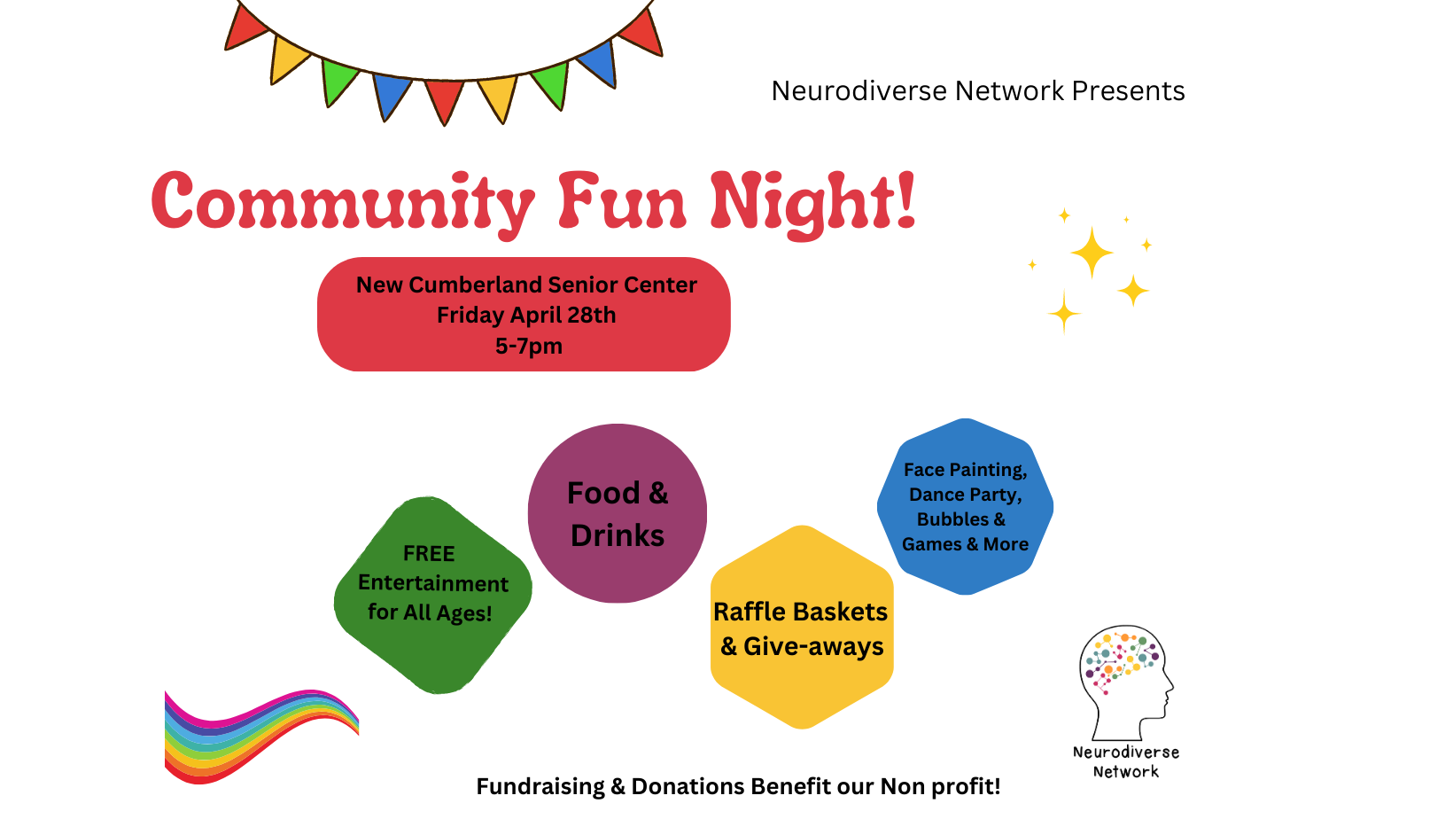 free event community kid family food games free giveaway autistic autism adhd downsyndrome neurodivergent neurodiverse